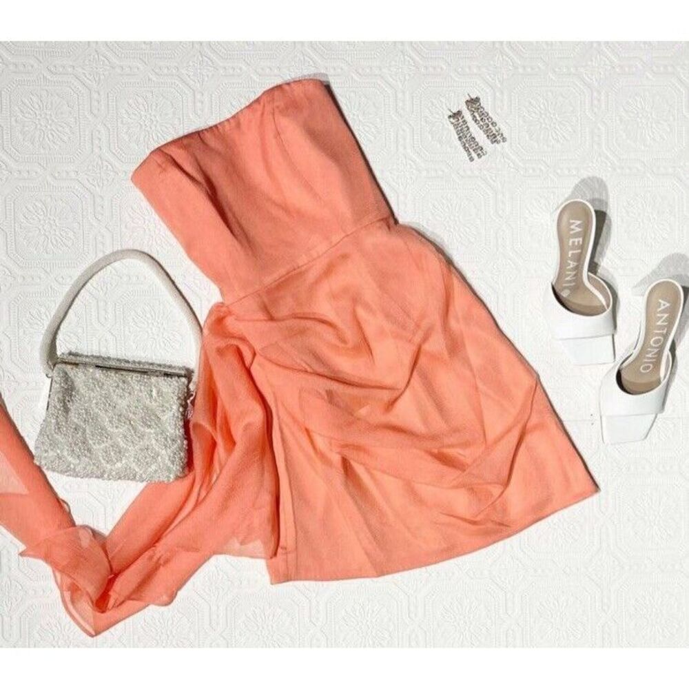 Gianni Bini‎ NWT One Shoulder Spaghetti Strap Tie Waist Mini Wrap Dress Size 8